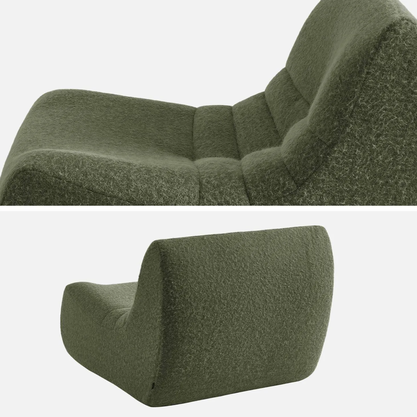 Sofá modular en tejido efecto alpaca, 2 plazas
