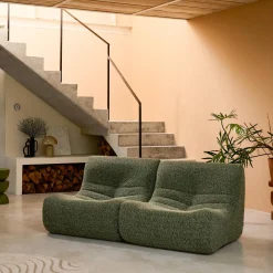 Sofá modular en tejido efecto alpaca, 2 plazas