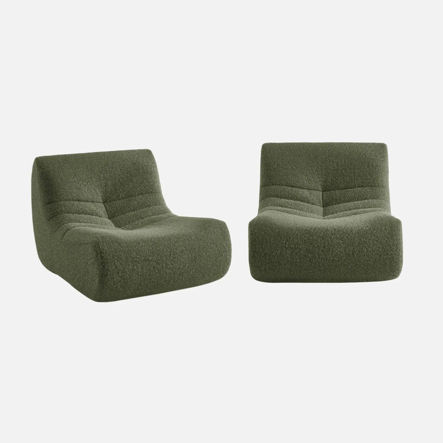 Sofá modular en tejido efecto alpaca, 2 plazas