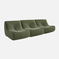 Sofá modular en tejido efecto alpaca, 3 plazas