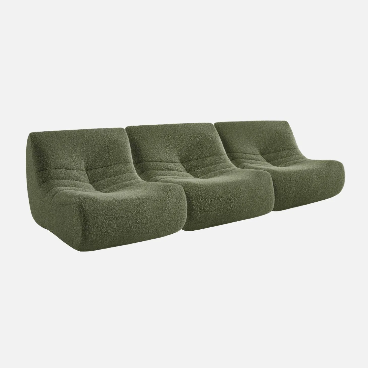Sofá modular en tejido efecto alpaca, 3 plazas