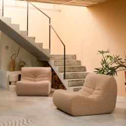 Sofá modular en tejido efecto alpaca, 2 plazas
