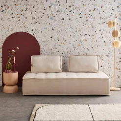 Sofá modular en tela lisa, 2 plazas