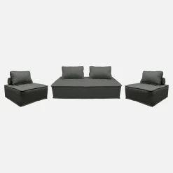 Sofá modular en tela lisa, 4 plazas