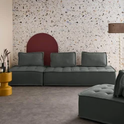 Sofá modular en tela lisa, 4 plazas