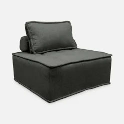 Sofá modular en tela lisa, 3 plazas