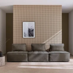 Sofá modular en tela lisa, 3 plazas