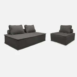 Sofá modular en tela lisa, 3 plazas