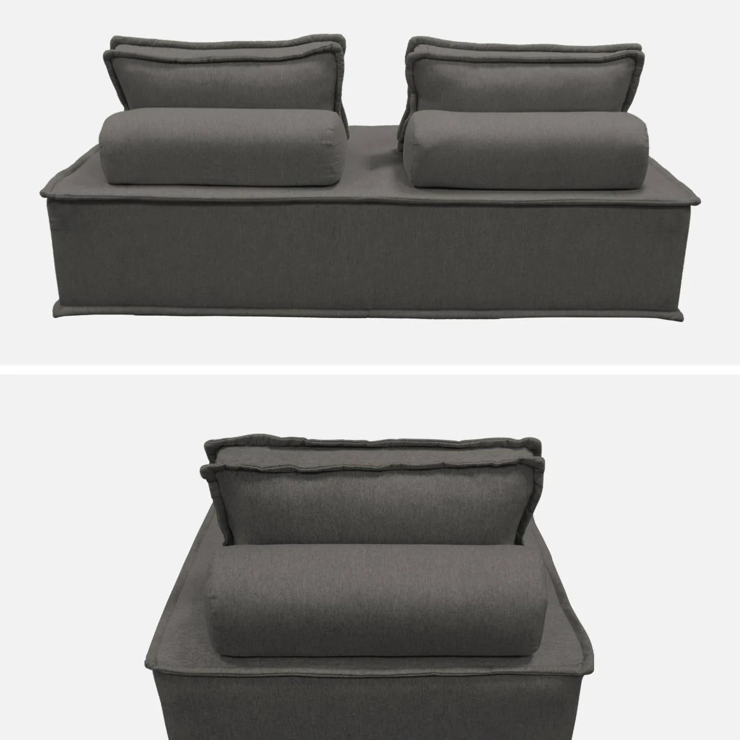 Sofá modular en tela lisa, 3 plazas
