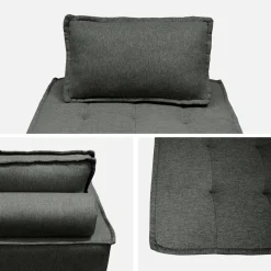 Sofá modular en tela lisa, 2 plazas