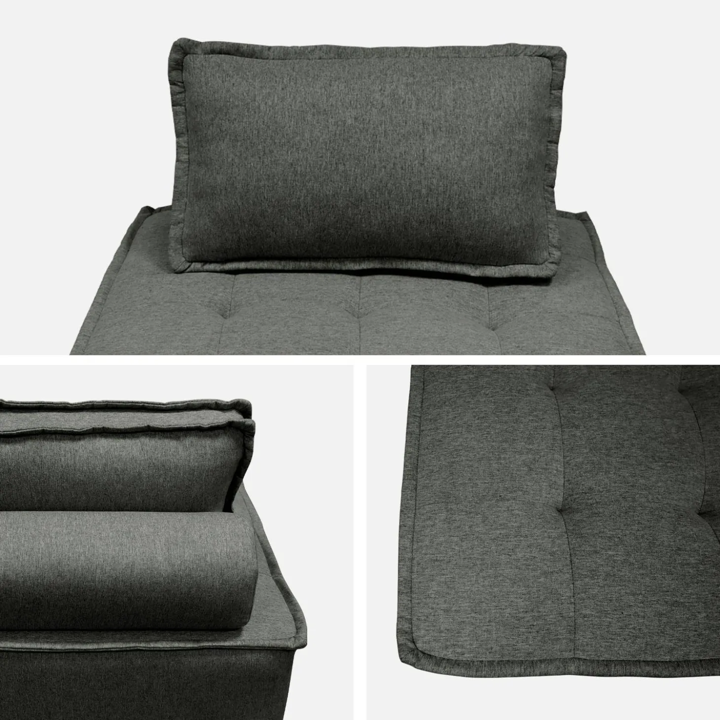 Sofá modular en tela lisa, 2 plazas