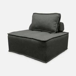 Sofá modular en tela lisa, 2 plazas