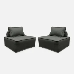 Sofá modular en tela lisa, 2 plazas
