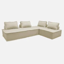 Sofá modular en tela lisa, 4 plazas