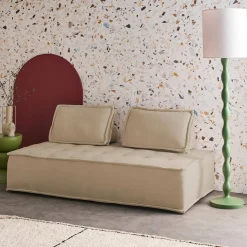 Sofá modular en tela lisa, 2 plazas