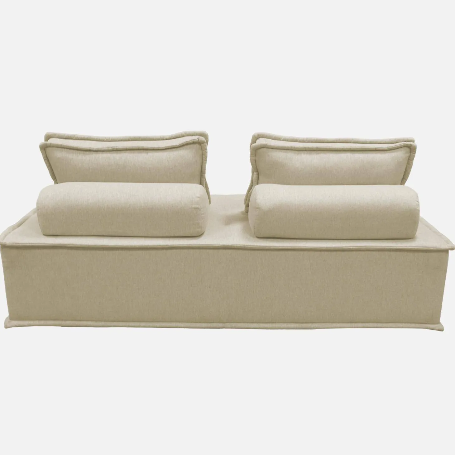 Sofá modular en tela lisa, 2 plazas
