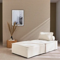 Sofá modular en tela lisa, 2 plazas