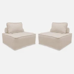 Sofá modular en tela lisa, 2 plazas