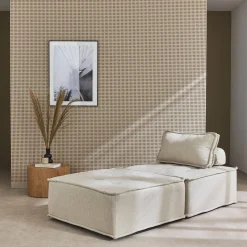 Sofá modular en tela lisa, 2 plazas