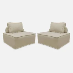 Sofá modular en tela lisa, 2 plazas