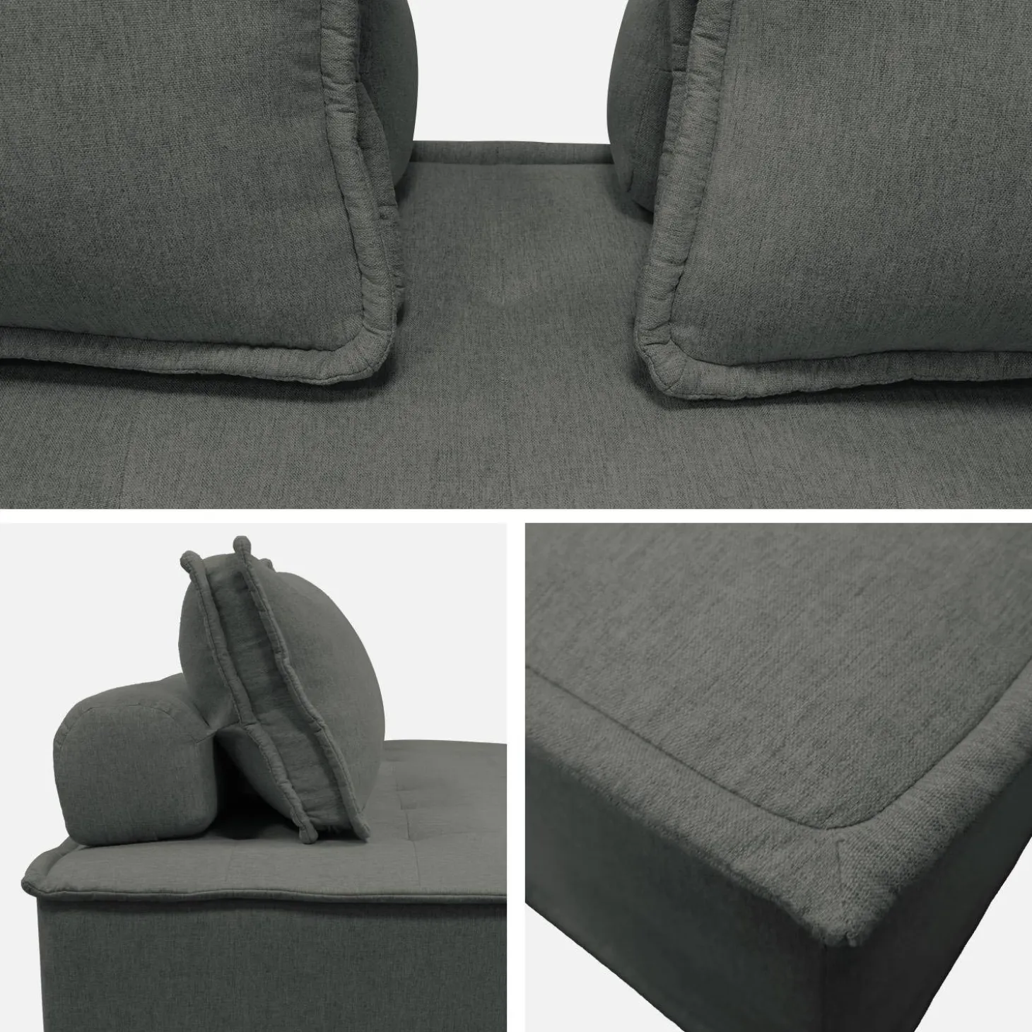 Sofá modular en tela lisa, 2 plazas