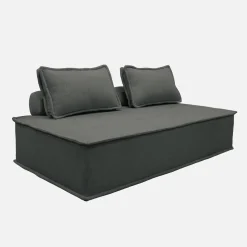 Sofá modular en tela lisa, 2 plazas