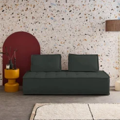 Sofá modular en tela lisa, 2 plazas