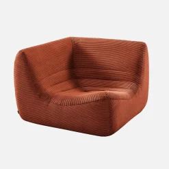 Sofá modular esquinero con reposapiés de terciopelo de pana fina, 7 plazas