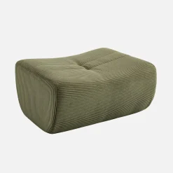 Sofá modular esquinero con reposapiés de terciopelo de pana fina, 7 plazas