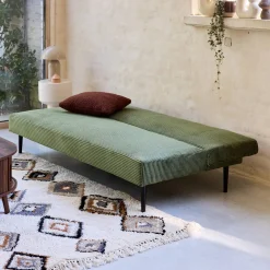 Sofá-cama en terciopelo de pana fina, 3 plazas