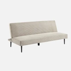Sofá-cama en terciopelo de pana fina, 3 plazas