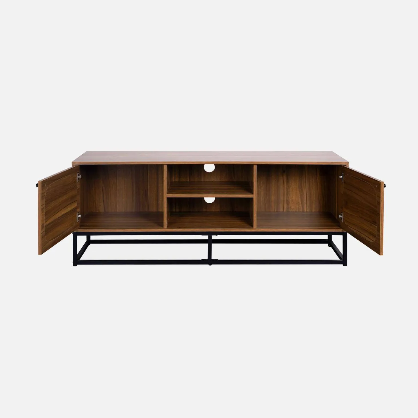 Soporte de TV de madera y caña redondeada 140cm