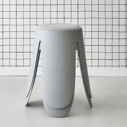Taburete apilable con asiento texturado, set de 2