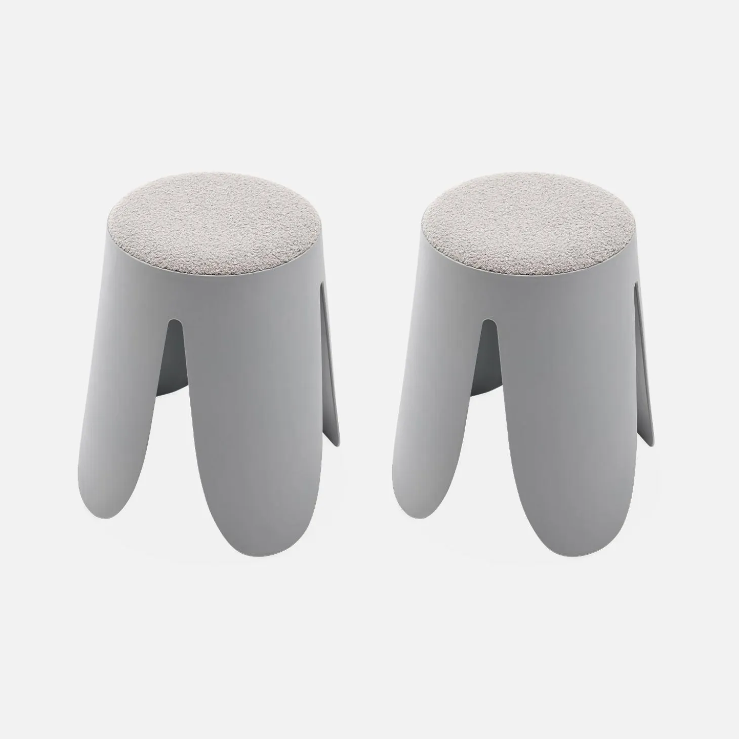 Taburete apilable con asiento texturado, set de 2