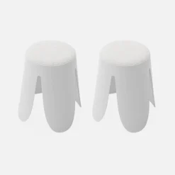 Taburete apilable con asiento texturado, set de 2