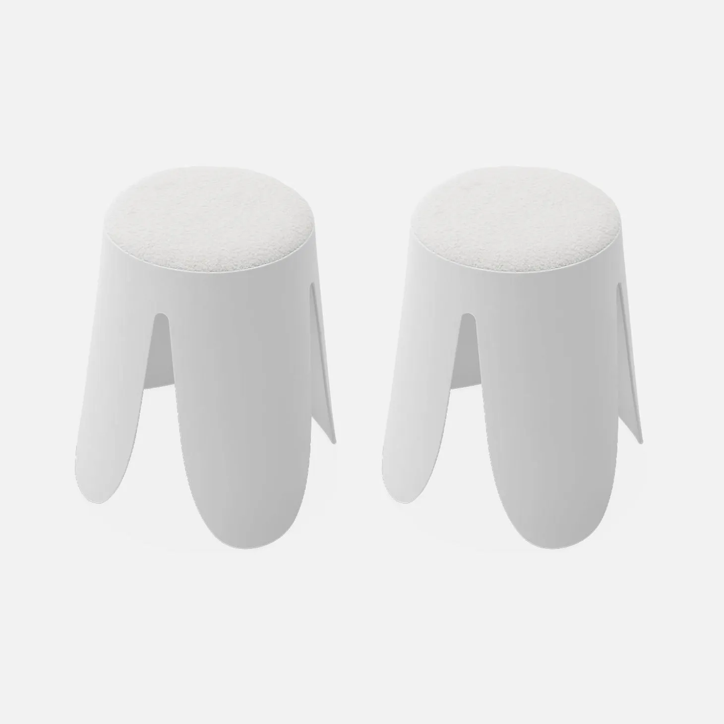 Taburete apilable con asiento texturado, set de 2