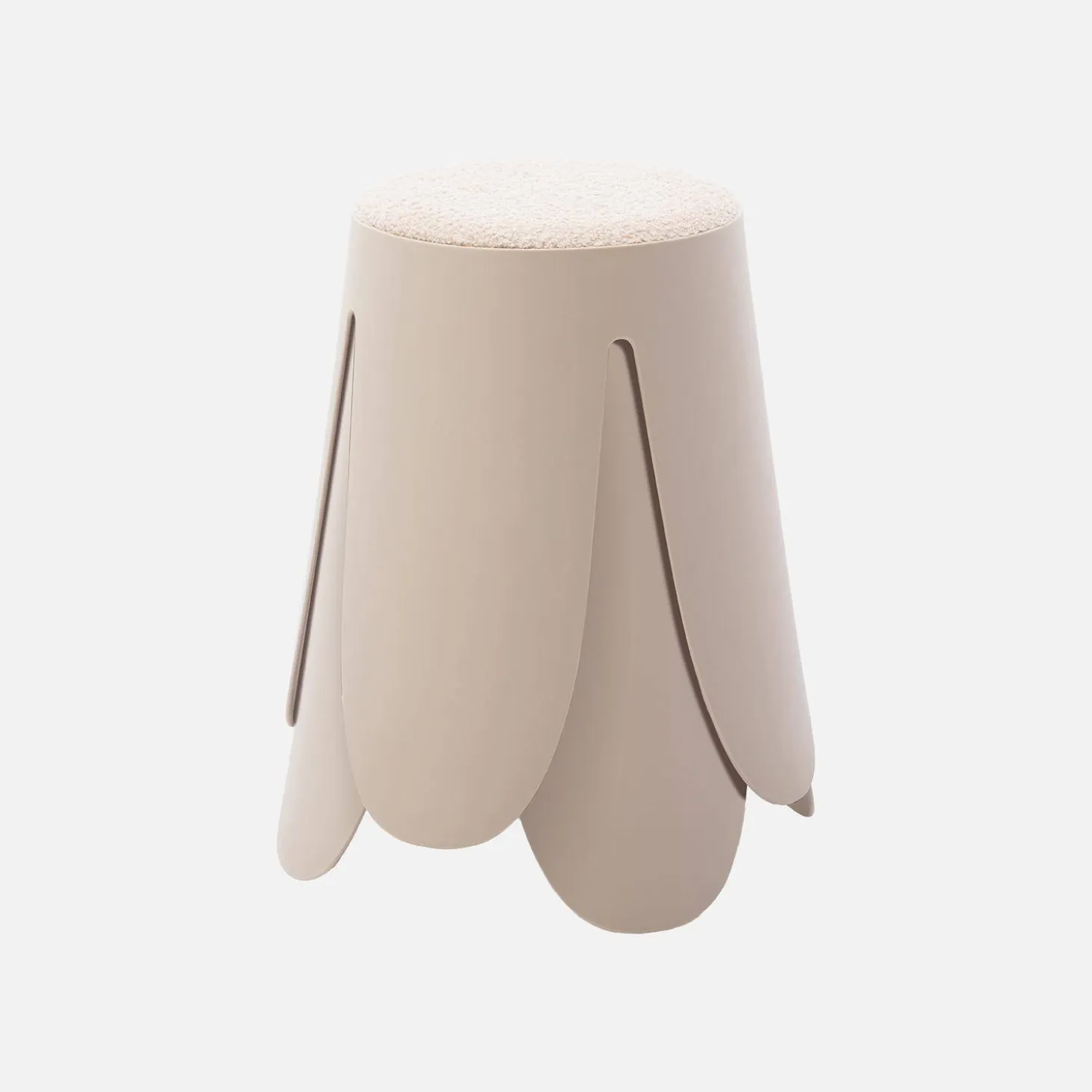 Taburete apilable con asiento texturado, set de 2