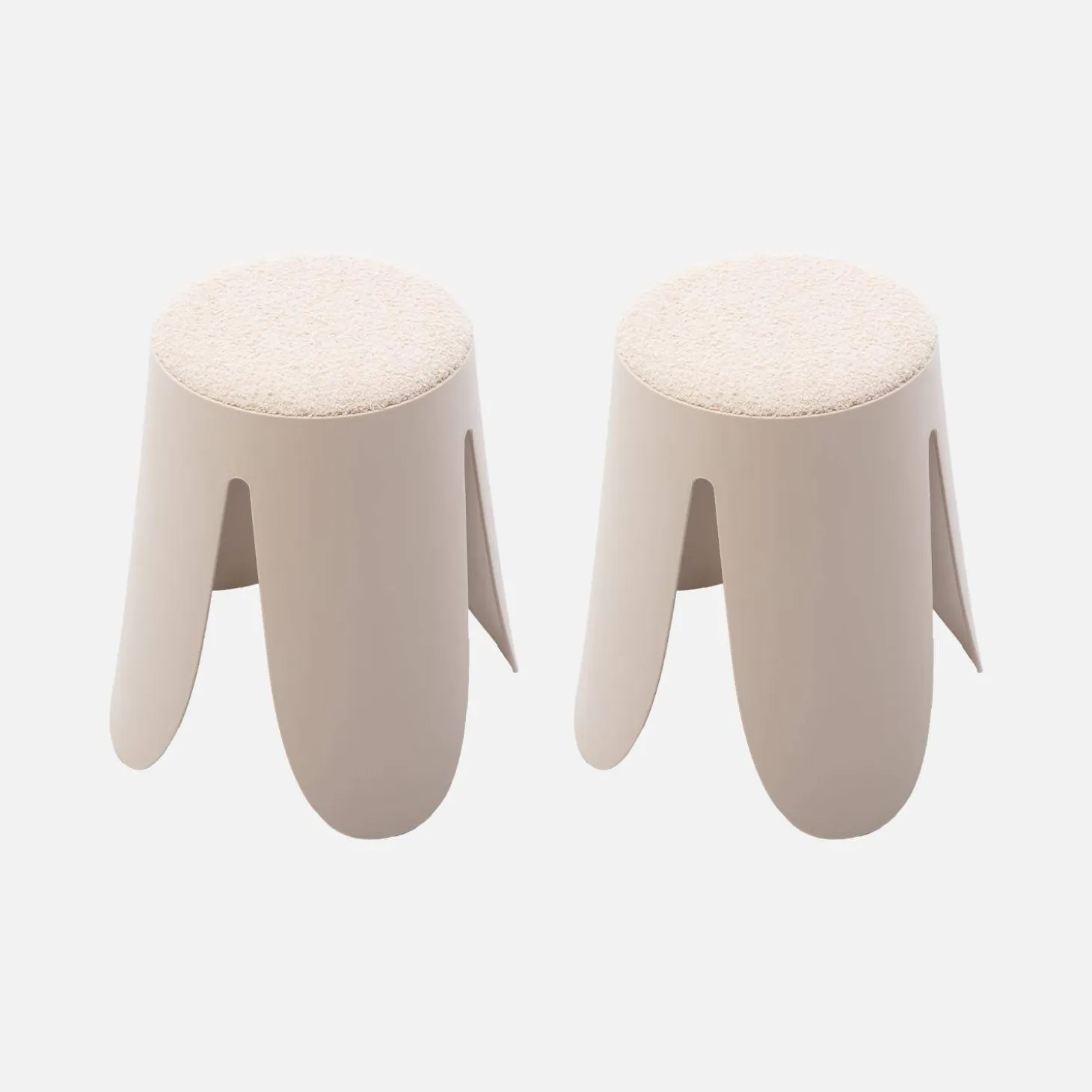 Taburete apilable con asiento texturado, set de 2