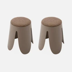 Taburete apilable con asiento texturado, set de 2