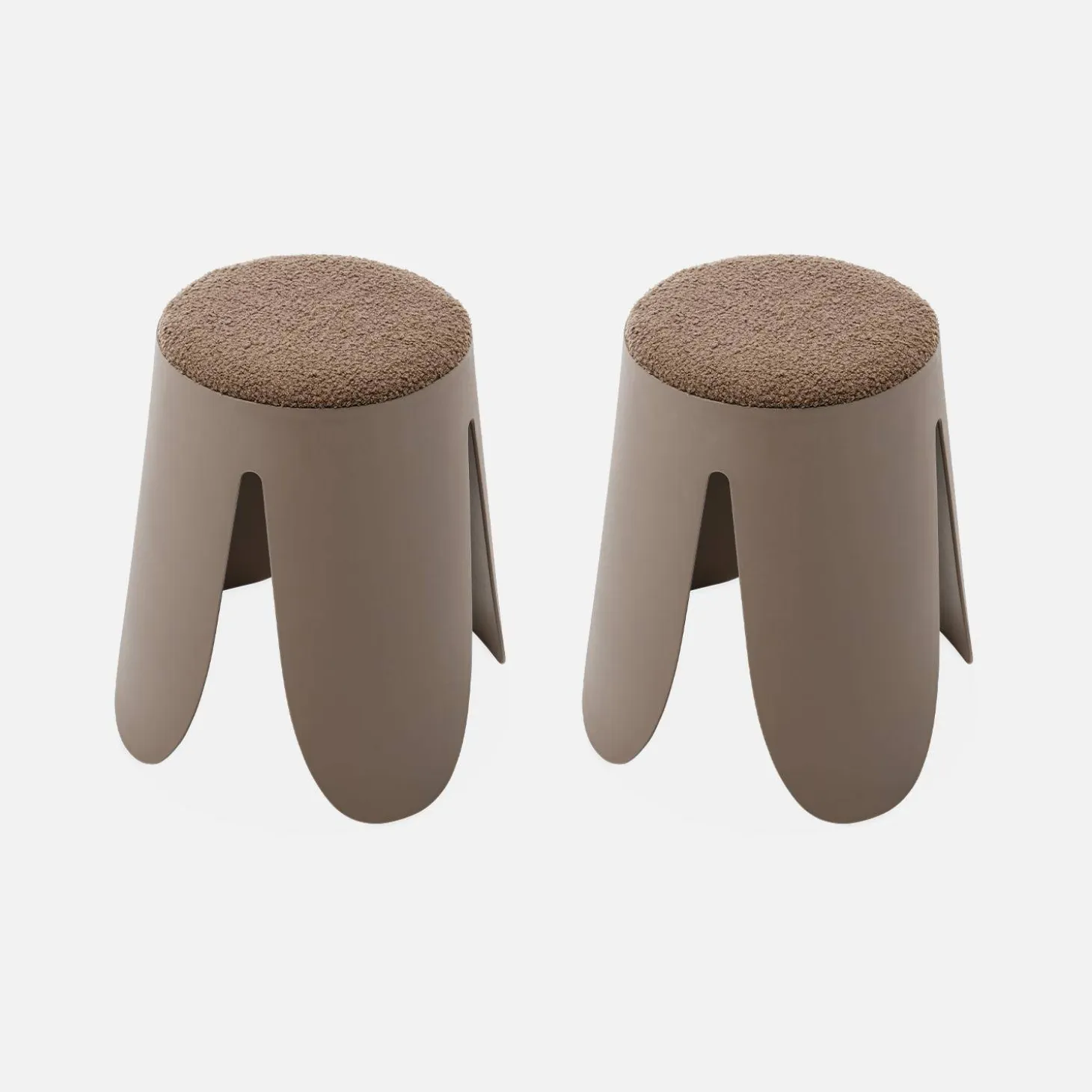 Taburete apilable con asiento texturado, set de 2