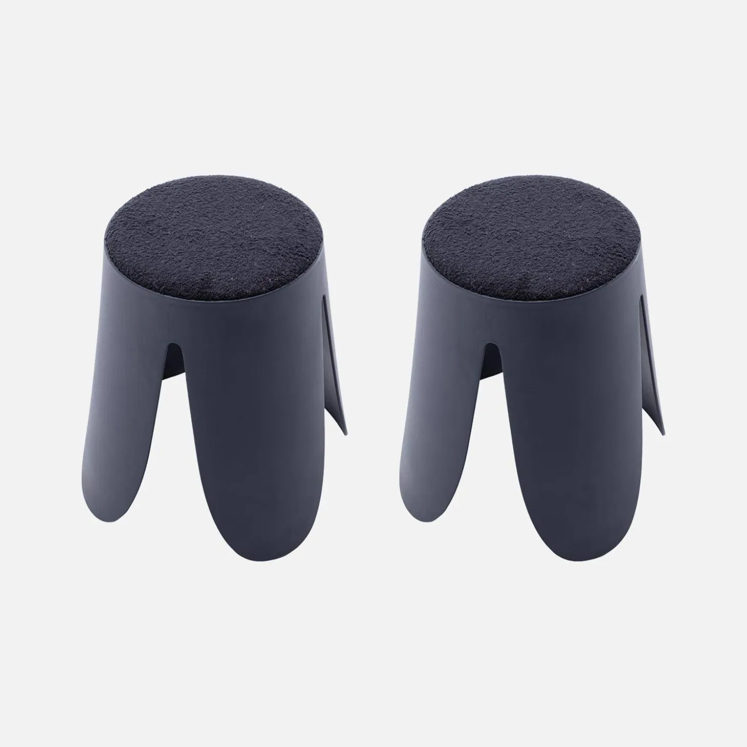 Taburete apilable con asiento texturado, set de 2