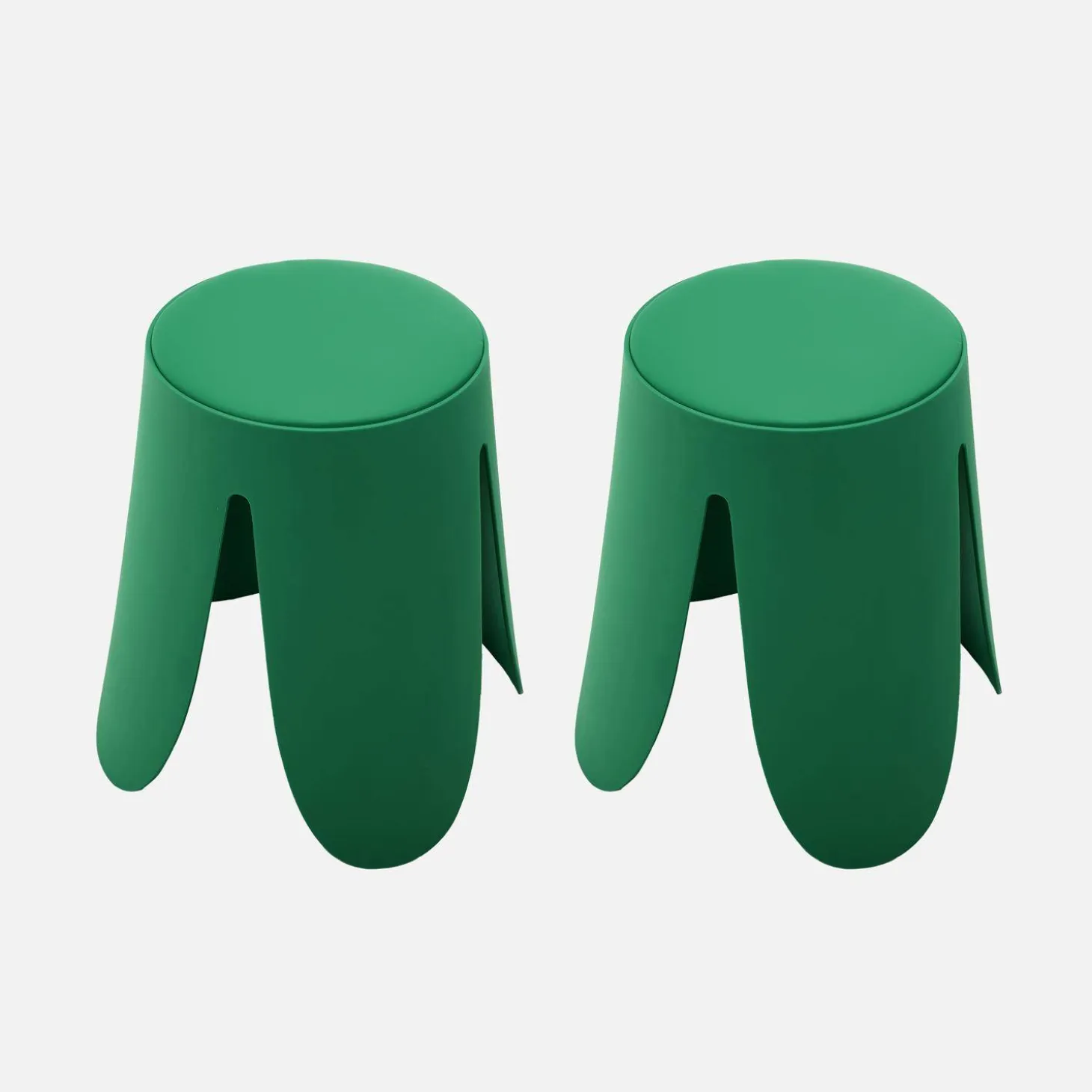Taburete apilable cuero sintético, set de 2
