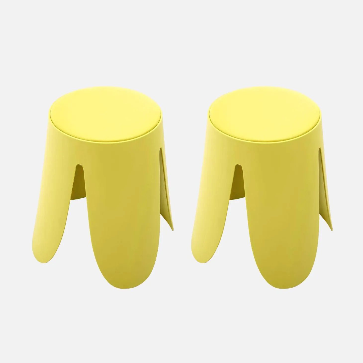 Taburete apilable cuero sintético, set de 2