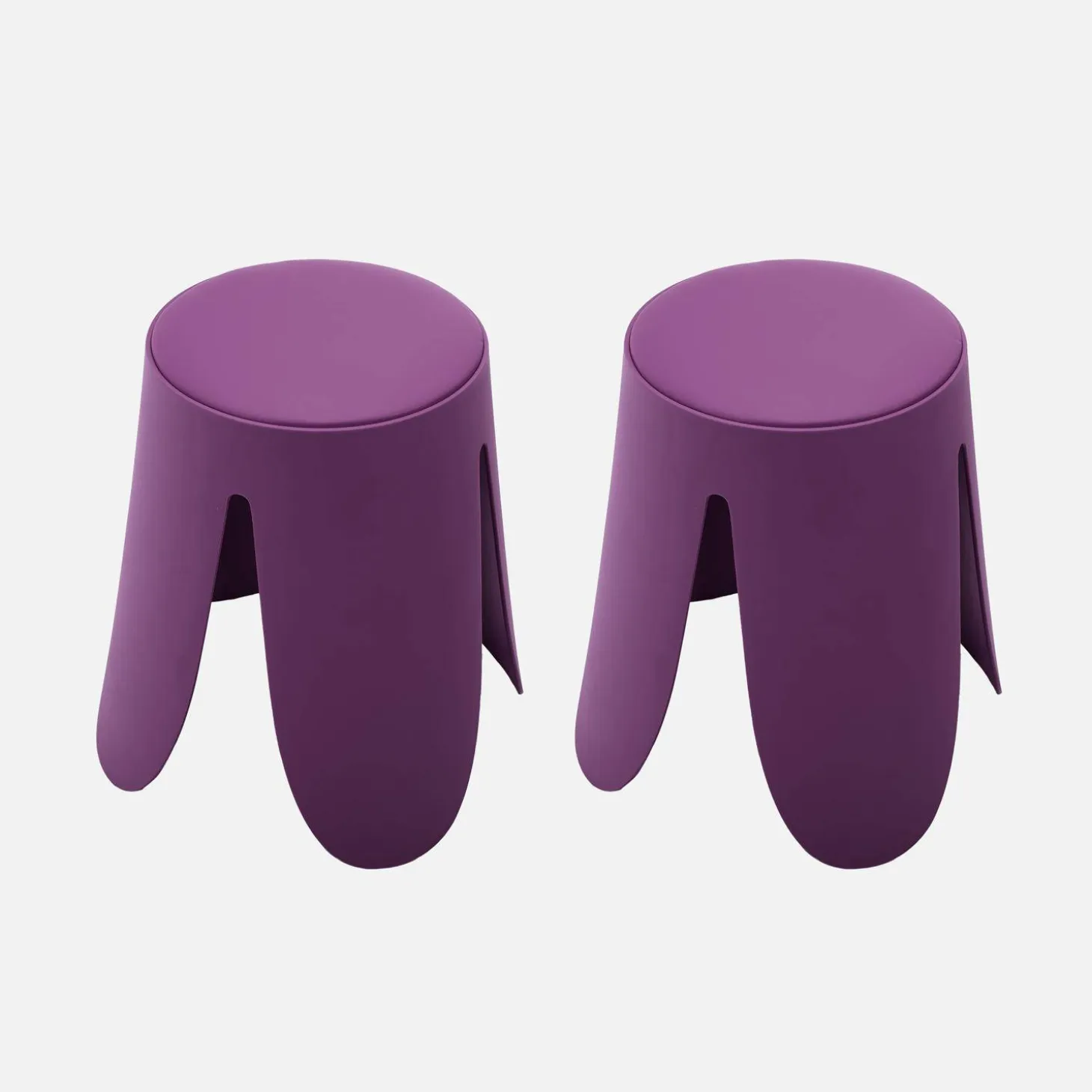 Taburete apilable cuero sintético, set de 2
