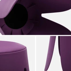 Taburete apilable cuero sintético, set de 2