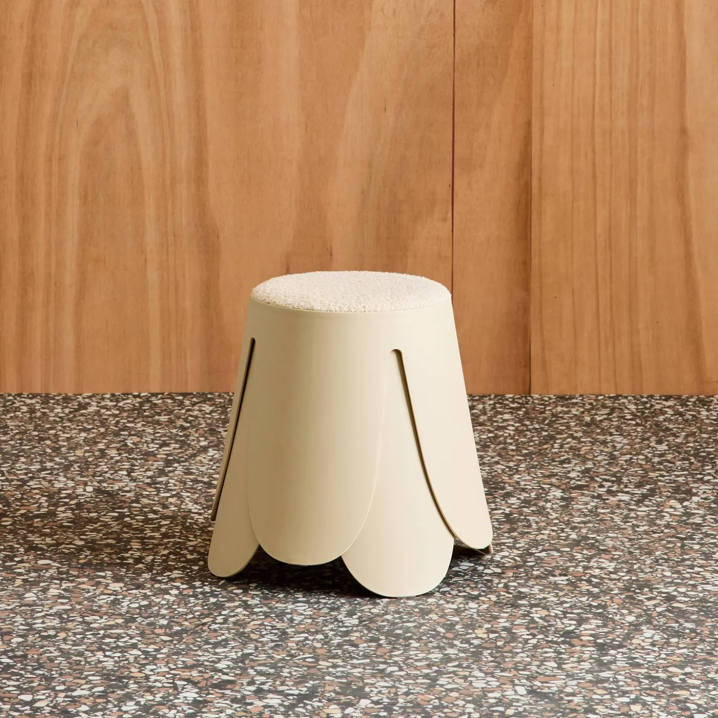 Taburete apilable infantil borreguito texturizada, set de 2