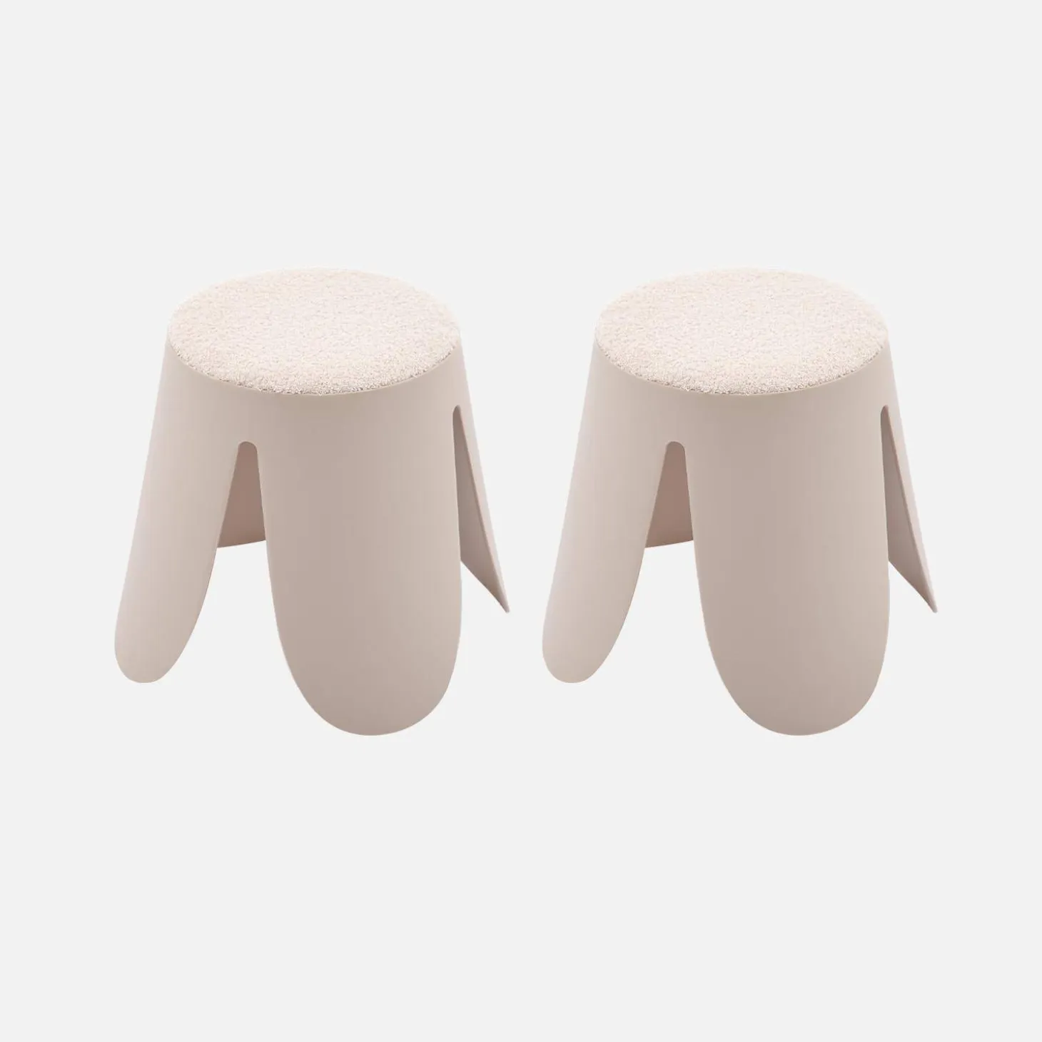 Taburete apilable infantil borreguito texturizada, set de 2