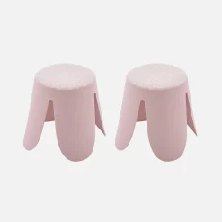 Taburete apilable infantil borreguito texturizada, set de 2