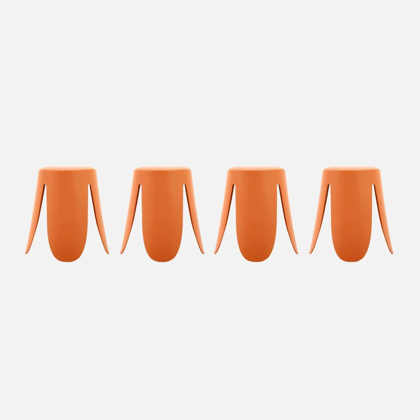 Taburete apilable polipiel, set de 4