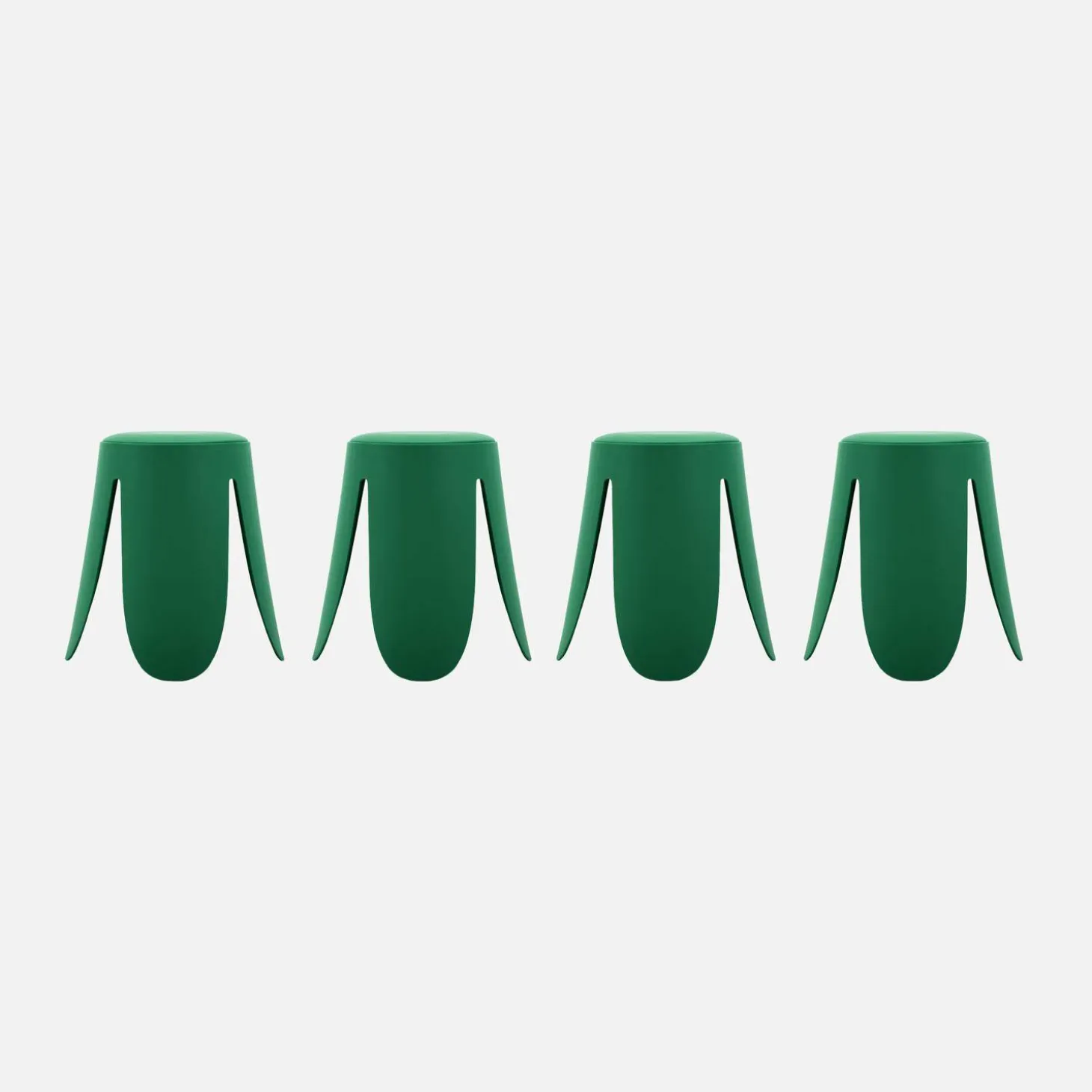 Taburete apilable polipiel, set de 4